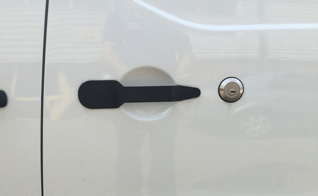 Slam lock fitted to a van door